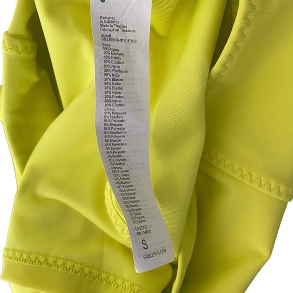 Fabletics NWTs Bandeau Top Shaping Bottoms Swim Suit Bikini Set Sour Lemon Small - Picture 8 of 8